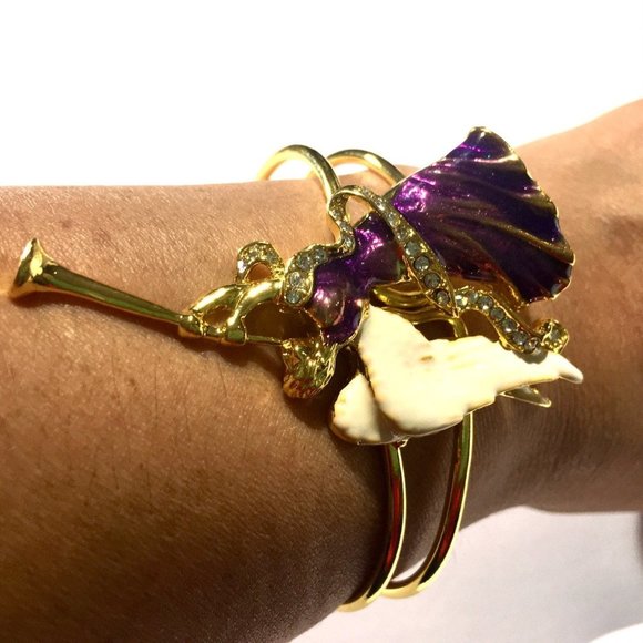 Gorgeous Purple Angel with trumpet Bangle - Picture 4 of 4
